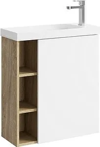 Тумба-умывальник подвесная Aqwella Alba 60 R белый матовый/дуб давос ALB0106RDD+ALB0706WM+CMPSL.06.04.D Тумба-умывальник подвесная Aqwella Alba 60 R белый матовый/дуб давос ALB0106RDD+ALB0706WM+CMPSL.06.04.D, 1