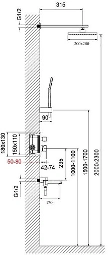 Душевая система со смесителем для ванны Timo Selene чёрный матовый SX-3069/03SM