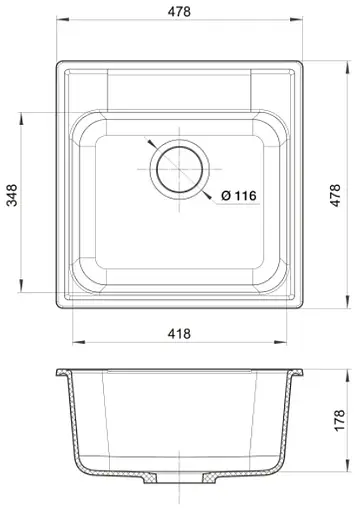 Мойка кухонная GranFest Quarz GF-Z48 черный