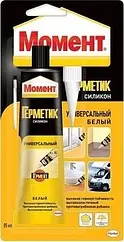 Герметик силиконовый универсальный 85мл белый Момент Герметик силиконовый универсальный 85мл белый Момент