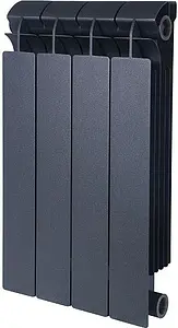 Радиатор биметаллический 4 секции Global Style Plus 500 черный Радиатор биметаллический 4 секции Global Style Plus 500 черный, 1