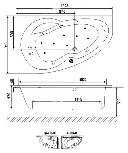 Ванна акриловая Excellent Newa 160x95 L WAEX.NEL16WH