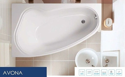 Ванна акриловая Vagnerplast Avona 150x90 L VPBA159AVO3LX-04