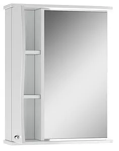 Шкаф-зеркало Айсберг Волна 55 L белый DA1044HZ, 3