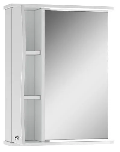Шкаф-зеркало Айсберг Волна 55 L белый DA1044HZ