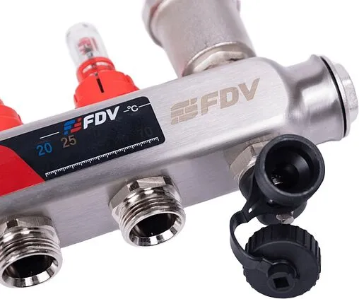 Группа коллекторная с расходомерами 2 отвода 1&quot;в/в x ¾&quot;ек FDV S1103C-2/2