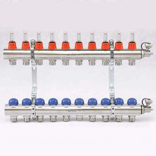Группа коллекторная с расходомерами 10 отводов 1&quot;в/в x ¾&quot;ек Uni-fitt 440E4310
