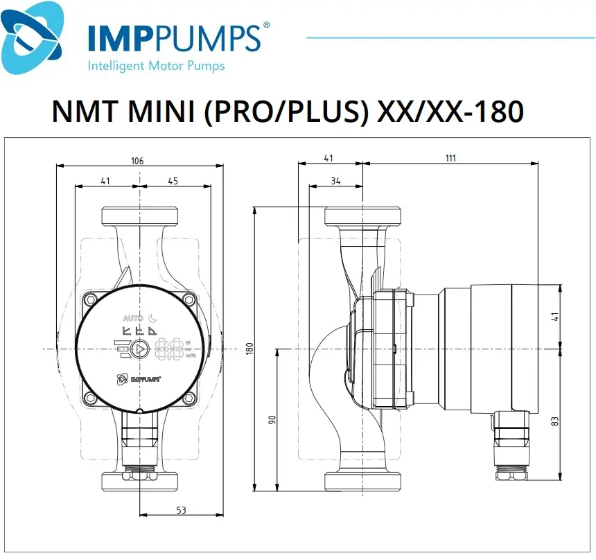 Насос циркуляционный IMP Pumps NMT MINI 20/60-180 979525367 Насос циркуляционный IMP Pumps NMT MINI 20/60-180 979525367, 3