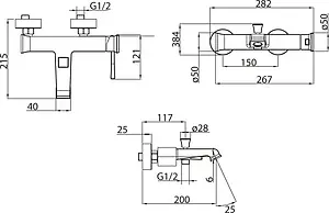 Смеситель для ванны BelBagno Mille хром MIL-VASM-CRM, 2