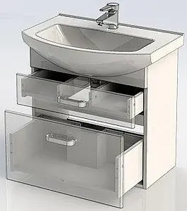 Тумба-умывальник Aquanet Ирис 65 белый 00198383+00182642, 4