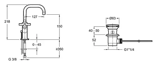 Смеситель для раковины Jacob Delafon Purist хром E14594-3-CP