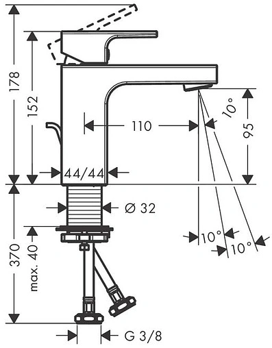 Смеситель для раковины Hansgrohe Vernis Shape 100 хром 71561000 Смеситель для раковины Hansgrohe Vernis Shape 100 хром 71561000