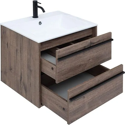 Тумба под умывальник подвесная Aquanet Lino 60 дуб веллингтон 00253910