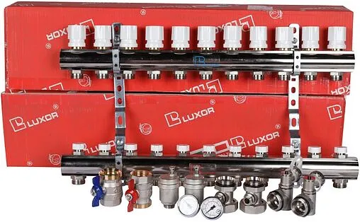 Группа коллекторная без расходомеров 12 отводов 1&quot;в/в x ¾&quot;ек Luxor CD 468M/12 15552712MN
