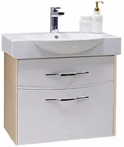 Тумба-умывальник подвесная Aquaton Инфинити 76 белый/ясень коимбра 1A1920K1IFSC0, 1