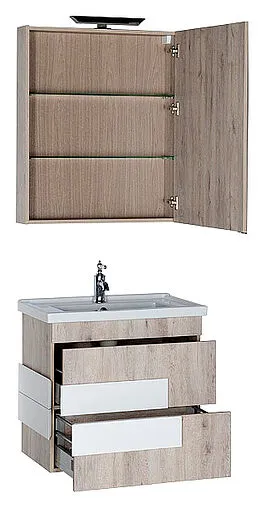 Шкаф-зеркало Aquanet Мадейра 70 R дуб кантри/белый 00183065