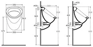 Писсуар с внешним подводом воды ISVEA Soluzione белый 10SZ92001DL, 2
