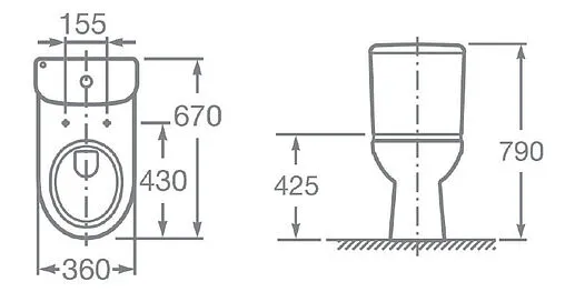 Унитаз-компакт Roca Access белый 34P23900Y