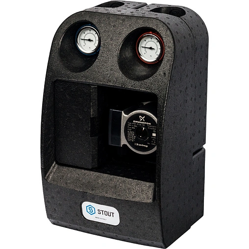 Насосный модуль для твердотопливных котлов 1&quot;в х 1½&quot;н Stout SDG-0014-002502 с насосом Grundfos UPSO 25-65 180