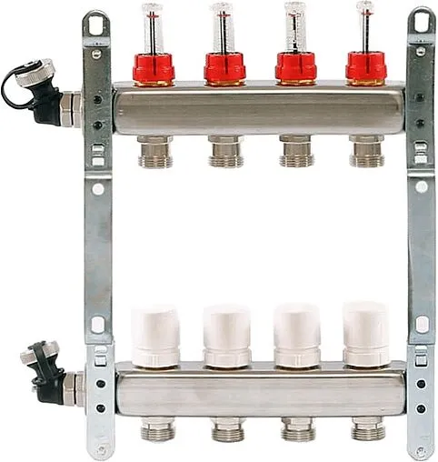 Группа коллекторная с расходомерами 4 отвода 1&quot;в/в x ¾&quot;ек Uni-fitt 450I4304