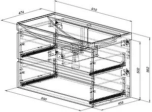 Тумба-умывальник подвесная Aquanet Вега 90 бежевый 00329586+00323883 Тумба-умывальник подвесная Aquanet Вега 90 бежевый 00329586+00323883, 2