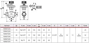 Балансировочный клапан ¾"в х ¾"в Kvs 2.4 Giacomini R206CY234 Балансировочный клапан ¾"в х ¾"в Kvs 2.4 Giacomini R206CY234, 2