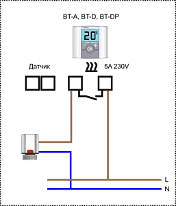 Проводной комнатный терморегулятор НО/НЗ 230В WATTS BT-DP белый 10025807, 4