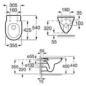 Унитаз подвесной безободковый Roca Debba Round Rimless белый 346998000 Унитаз подвесной безободковый Roca Debba Round Rimless белый 346998000, 2