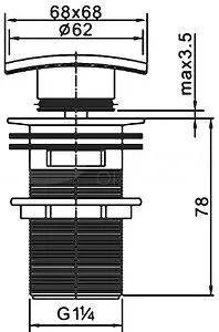 Выпуск автоматический для раковины с переливом Cezares хром CZR-SCQ2-01 Выпуск автоматический для раковины с переливом Cezares хром CZR-SCQ2-01, 2
