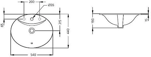 Раковина Ideal Standard Oceane 54 белый W306301 Раковина Ideal Standard Oceane 54 белый W306301