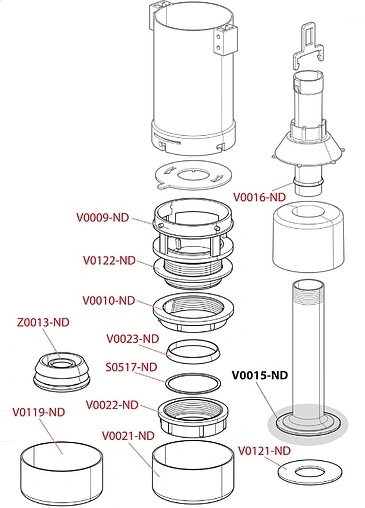 Механизм сливной для высоко расположенного бачка AlcaPlast A03 Механизм сливной для высоко расположенного бачка AlcaPlast A03