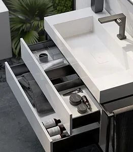 Тумба под умывальник подвесная Clarberg Logic T8/L белый LOG0108L Тумба под умывальник подвесная Clarberg Logic T8/L белый LOG0108L, 3