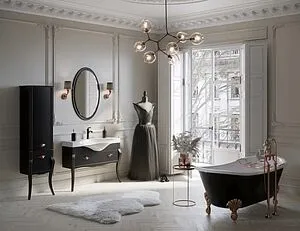 Шкаф-пенал напольный Clarberg Borgia П48/BLK чёрный матовый/патина медь BOR0548BLK Шкаф-пенал напольный Clarberg Borgia П48/BLK чёрный матовый/патина медь BOR0548BLK, 4