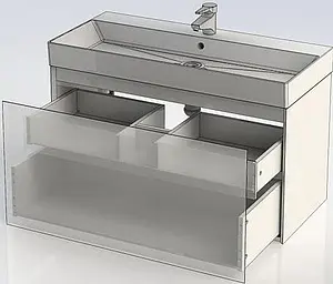 Тумба-умывальник подвесная Aquanet Нью-Йорк 100 орех 00203949+ Тумба-умывальник подвесная Aquanet Нью-Йорк 100 орех 00203949+, 3