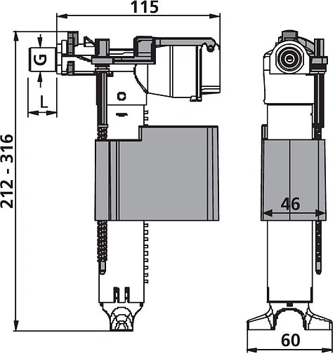 Заливной клапан для бачка ⅜&quot; латунь боковой Sanit 510 25.001.00..0000
