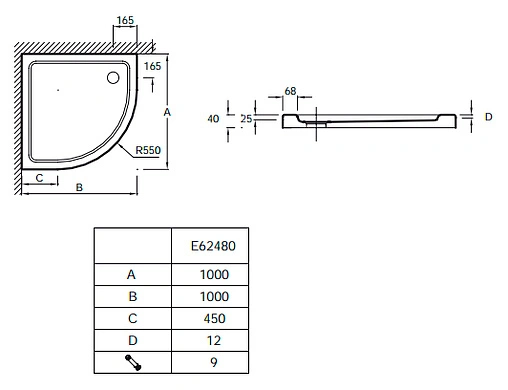 Поддон для душа Jacob Delafon Flight E62480-00 Поддон для душа Jacob Delafon Flight E62480-00