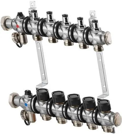Группа коллекторная без расходомеров 5 отводов 1&quot;нг x ¾&quot;ек Oventrop Multidis SF 1404555