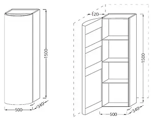 Шкаф-пенал подвесной Jacob Delafon Presquile 50 L палисандр EB1115G-V13, 4