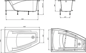 Ванна акриловая Roca Hall Angular 150x100 L ZRU9302864, 4