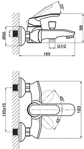 Смеситель для ванны D&K Venice Rialto хром DA1063201, 2