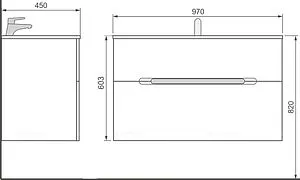 Тумба-умывальник подвесная Jorno Modul 100 белый Mоl.01.97/P/W+Mol.08.100/W Тумба-умывальник подвесная Jorno Modul 100 белый Mоl.01.97/P/W+Mol.08.100/W, 2