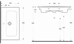 Раковина beWash Ontario 80 белый 35831101 Раковина beWash Ontario 80 белый 35831101, 2