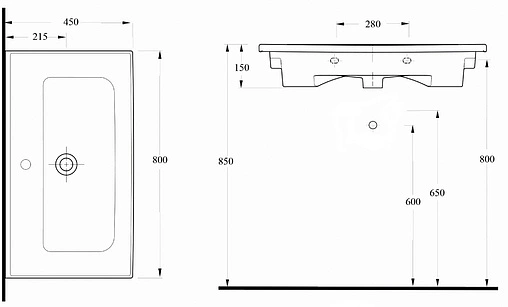 Раковина beWash Ontario 80 белый 35831101