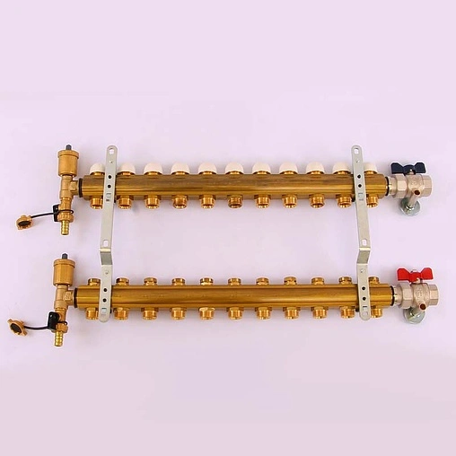 Группа коллекторная без расходомеров 11 отводов 1&quot;в/в x ¾&quot;ек Tiemme 3870067
