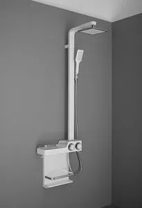 Душевая система с термостатом для душа Aquanet белый/хром SF1706LW Душевая система с термостатом для душа Aquanet белый/хром SF1706LW, 4