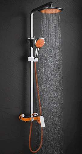 Душевая система со смесителем для ванны D&K Berlin.Kunste оранжевый/хром DA1433713A02