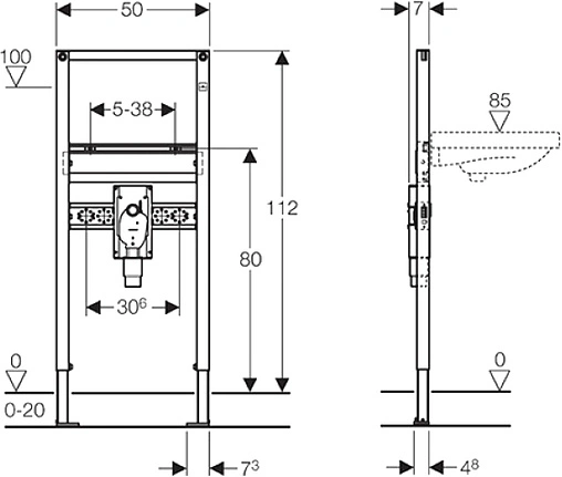 Инсталляция для раковины Geberit Duofix 111.480.00.1