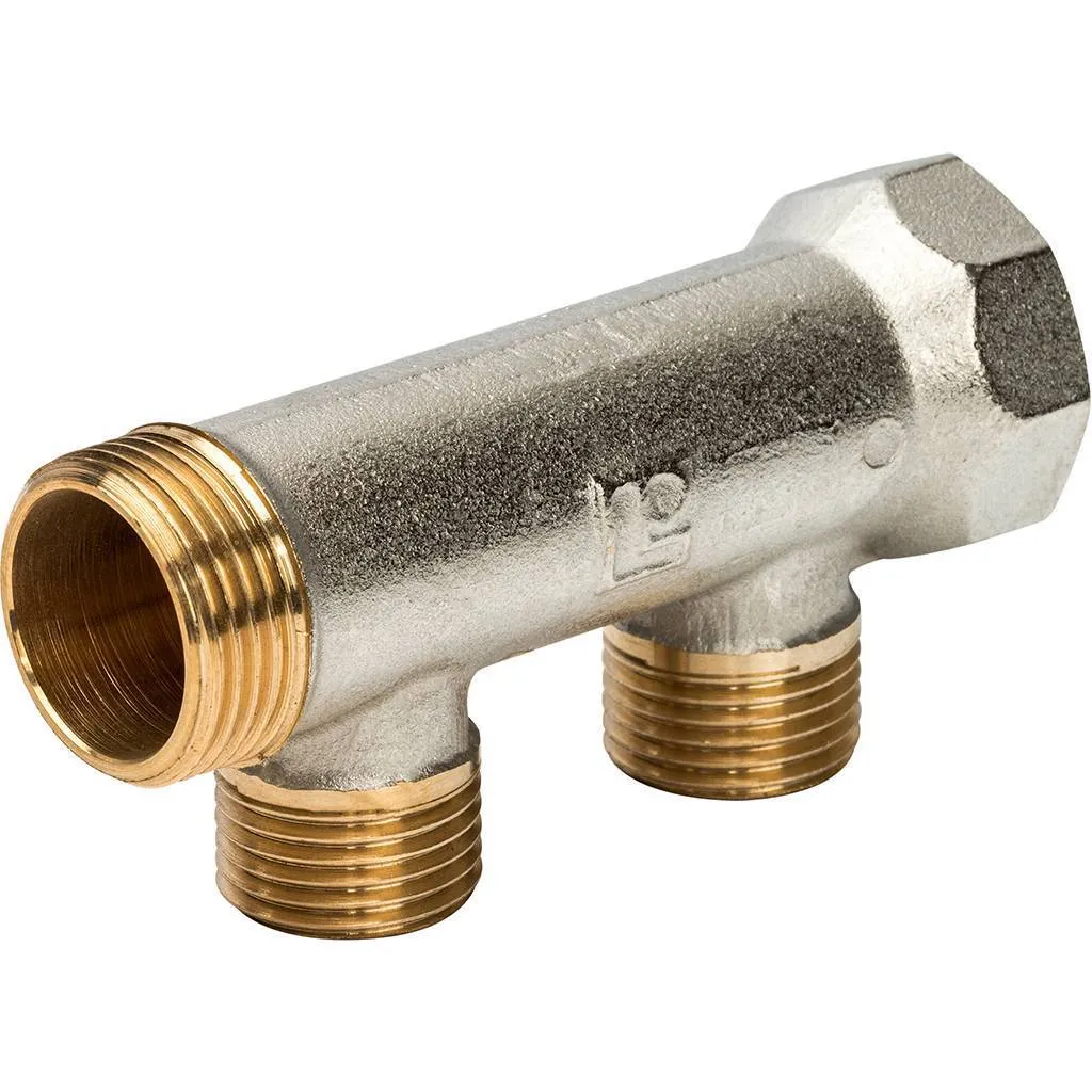 Коллектор распределительный проходной 2 отвода ¾"в/н x ½"к Luxor CP 422 68522701 Коллектор распределительный проходной 2 отвода ¾"в/н x ½"к Luxor CP 422 68522701, 3