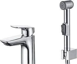 Смеситель для раковины с гигиеническим душем Aquatek Вега хром AQ1012CR, 4