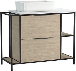 Тумба-умывальник напольная Cersanit Bosquet 100 дуб 63013+, 1